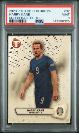 2023 #32 Harry Kane PSA 9 Topps Pristine Road to UEFA Euro 2024