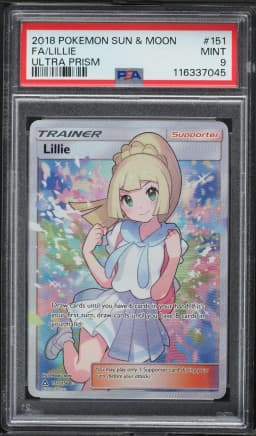 2018 #151 Full Art/Lillie PSA 9 Sun & Moon Ultra Prism Pokemon