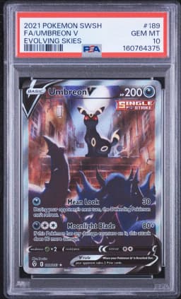 2021 #189 Full Art/Umbreon V PSA 10 Sword & Shield Evolving Skies