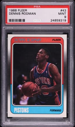 1988 Fleer Basketball Dennis Rodman ROOKIE #43 PSA 9 MINT
