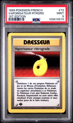 1999 #72 Vaporisateur Retrograde 1st Edition PSA 9 French Pokemon