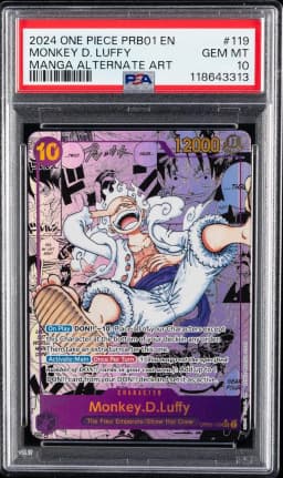 2024 #119 Monkey D. Luffy PSA 10 One Piece PRB01-Premium Booster -One Piece Card the Best- Pokemon