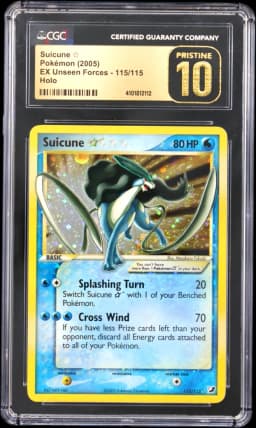 2005 #115 Suicune â?? CGC 10 Pristine EX Unseen Forces - English