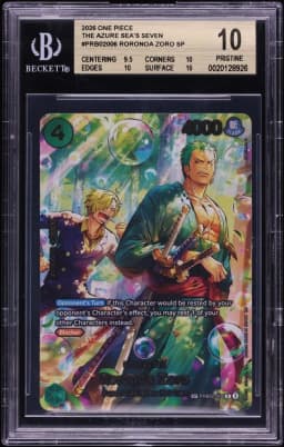 2026 #PRB02-006 One Piece The Azure Sea's Seven Special Art Roronoa Zoro BGS 10 Pristine