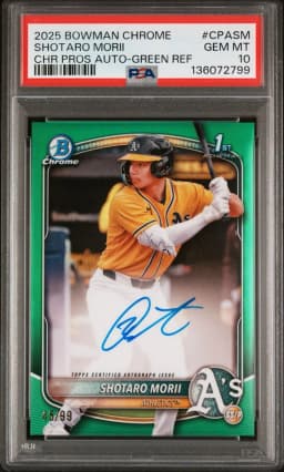 2025 #CPASM Shotaro Morii PSA 10 Bowman Chrome Prospect Autographs Baseball