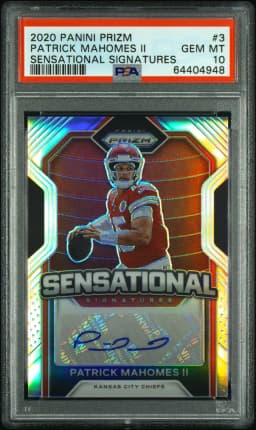 2020 #3 Patrick Mahomes II PSA 10 Panini Prizm Sensational Signatures