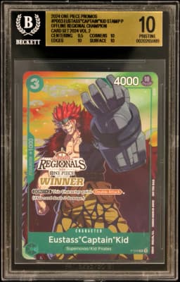 2024 #P003 Eustass"Captain"Kid STAMP P/(Offline Regional Champion Card Set 2024 Vol. 2) BGS 10 One Piece Card Game Promos