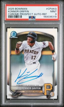 2025 #CPAKG Konnor Griffin PSA 9 Bowman Chrome Prospect Autographs
