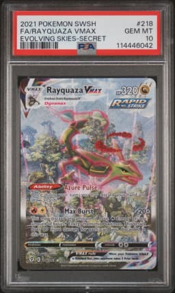2021 #218 Full Art/Rayquaza Vmax PSA 10 Sword & Shield Evolving Skies