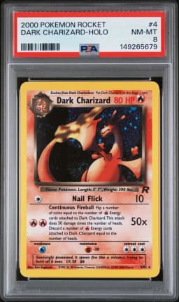 2000 #4 Dark Charizard-Holo PSA 8 Rocket Pokemon
