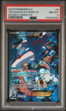 2015 #6 Full Art/Team Aqua's Kyogre EX PSA 8 XY Double Crisis