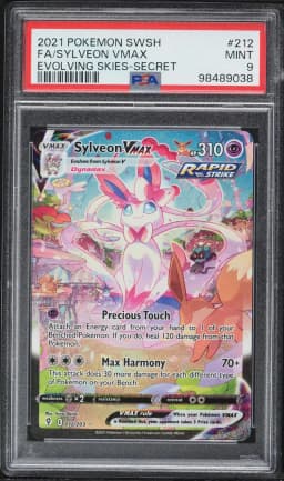2021 #212 Full Art/Sylveon Vmax PSA 9 Sword & Shield Evolving Skies Pokemon