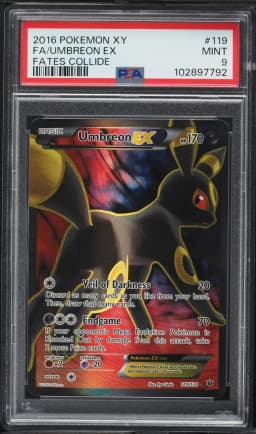 2016 #119 Full Art/Umbreon EX PSA 9 XY Fates Collide Pokemon