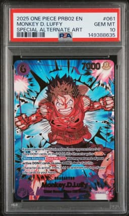 2025 #061 Monkey D. Luffy PSA 10 One Piece PRB02-Premium Booster -One Piece Card the Best- Vol.2