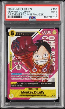 2024 #109 Monkey D. Luffy PSA 9 One Piece Championship 2024 Event Pack