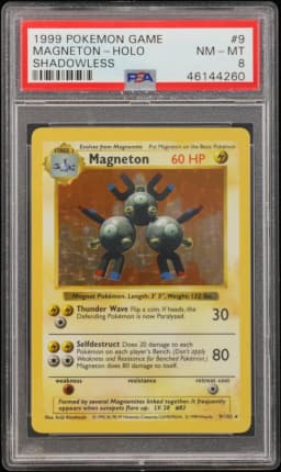 1999 #9 Magneton-Holo Shadowless PSA 8 Game
