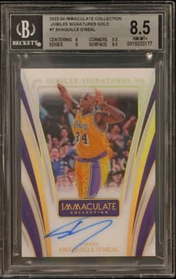 2023 #7 Shaquille O'Neal BGS 8.5 Immaculate Collection Jubilee Signatures Gold