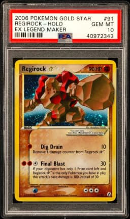 2006 #91 Regirock-Holo Gold Star PSA 10 EX Legend Maker