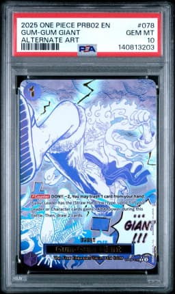 2025 #078 Gum-Gum Giant PSA 10 One Piece PRB02-Premium Booster -One Piece Card the Best- Vol.2