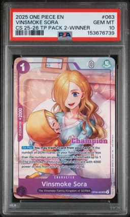 2025 #063 Vinsmoke Sora PSA 10 One Piece Championship 25-26 Top Player Pack 2