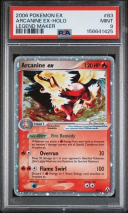 2006 #83 Arcanine EX-Holo PSA 9 EX Legend Maker