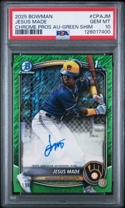 2025 #CPAJM Jesus Made PSA 10 Bowman Chrome Prospect Autographs
