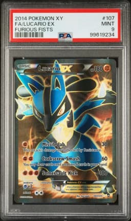 2014 #107 Full Art/Lucario EX PSA 9 XY Furious Fists