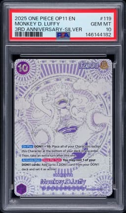 2025 #119 Monkey D. Luffy PSA 10 One Piece OP11-A Fist of Divine Speed