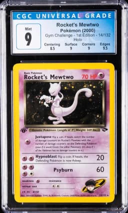 2000 #14 Rocket's Mewtwo Holo-1st Edition CGC 9 Gym Challenge Pokemon
