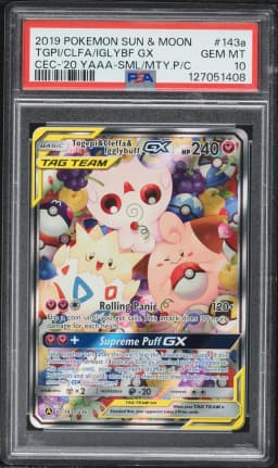 2019 #143a Togepi & Cleffa & Igglybuff GX PSA 10 Sun & Moon Cosmic Eclipse Pokemon
