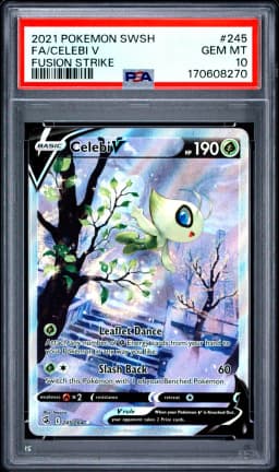 2021 #245 Full Art/Celebi V PSA 10 Sword & Shield Fusion Strike