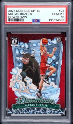 2024 #24 Matas Buzelis PSA 10 Panini Donruss Optic Downtown Basketball