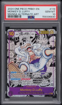 2024 #119 Monkey D. Luffy PSA 10 One Piece PRB01-Premium Booster -One Piece Card the Best-