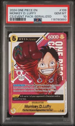 2024 #109 Monkey D. Luffy PSA 10 One Piece Championship 2024 Event Pack