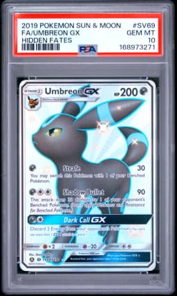 2019 #SV69 Full Art/Umbreon GX PSA 10 Sun & Moon Hidden Fates