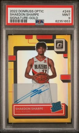 2022 #249 Shaedon Sharpe PSA 9 Panini Donruss Optic