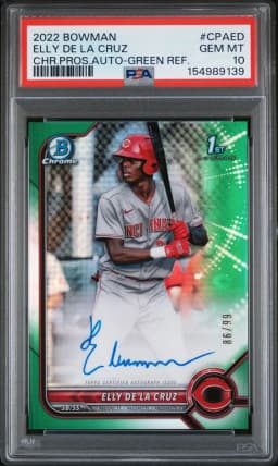 2022 #CPAED Elly de La Cruz PSA 10 Bowman Chrome Prospect Autographs
