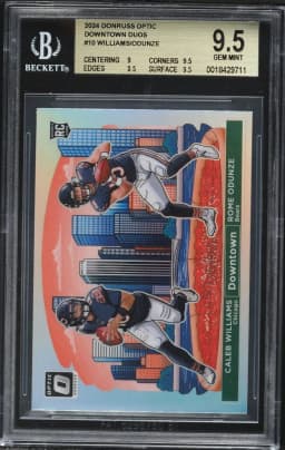 2024 #10 Caleb Williams/Rome Odunze BGS 9.5 Panini Donruss Optic Downtown Duos Football