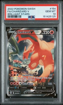2022 #154 Full Art/Charizard V PSA 10 Sword & Shield Brilliant Stars