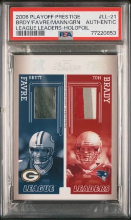 2006 #LL-21 Brett Favre/Eli Manning/Tom Brady/Trent Green PSA Playoff Prestige League Leaders