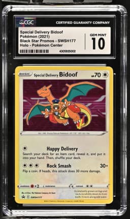2021 #SWSH177 Special Delivery Bidoof CGC 10 Black Star Promos - Sword & Shield - English