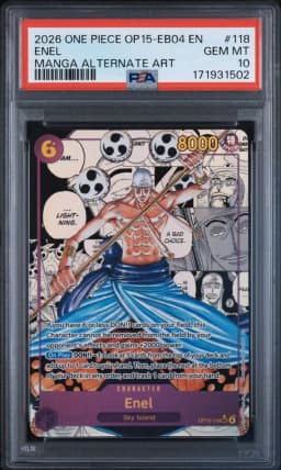 2026 #118 Enel PSA 10 One Piece OP15-EB04-Adventure on Kami's Island