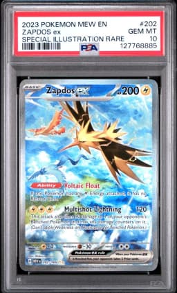 2023 #202 Zapdos EX PSA 10 Mew EN-151