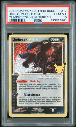 2021 #17 Umbreon-Gold Star PSA 10 Celebrations Classic Collection