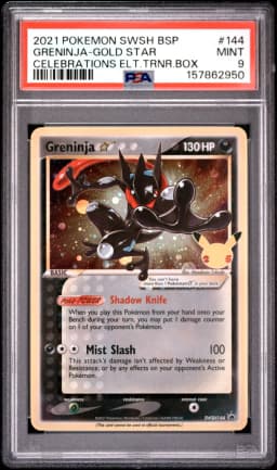 2021 #144 Greninja-Gold Star PSA 9 Swsh Black Star Promo