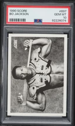 1990 #697 Bo Jackson PSA 10 Score Baseball