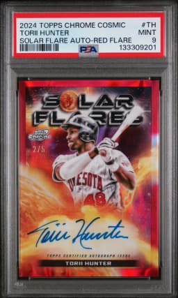 2024 #TH Torii Hunter PSA 9 Topps Cosmic Chrome Solar Flare Autographs