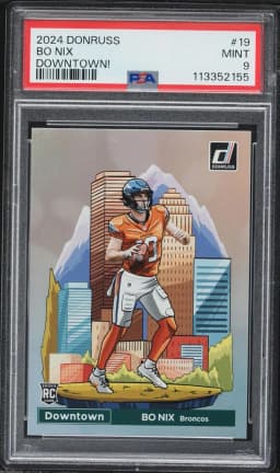 2024 #19 Bo Nix PSA 9 Panini Donruss Downtown! Football