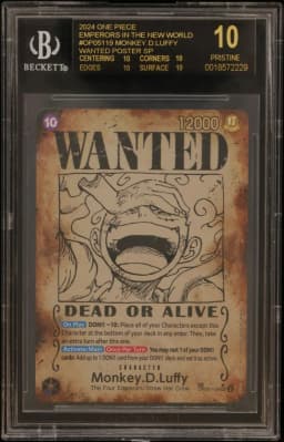 2024 #OP05119 Monkey.D.Luffy WANTED POSTER SP BGS 10 One Piece Card Game Emperors in the New World