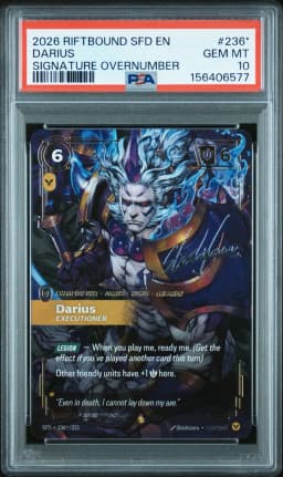 2026 #236* Darius - Executioner PSA 10 Riftbound: League of Legends Sfd-Spiritforged